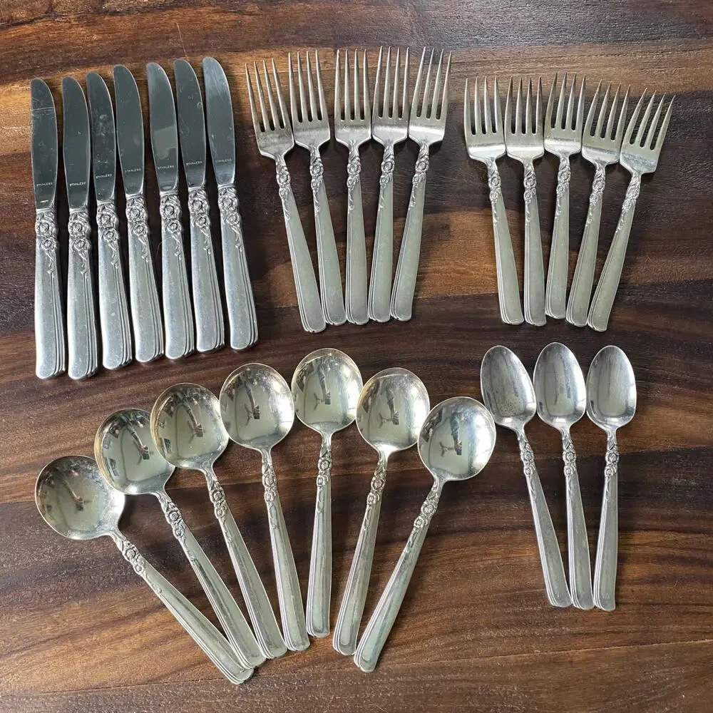 Lot of 27 Oneida Prestige Gay Adventure 1955 Silverplate Flatware Set Vintage